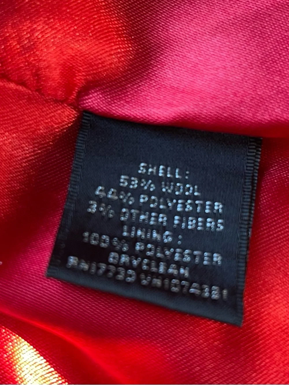 Mossimo Supply Co. Black Textured Open-Front Jacket with Red Lining Wool blend